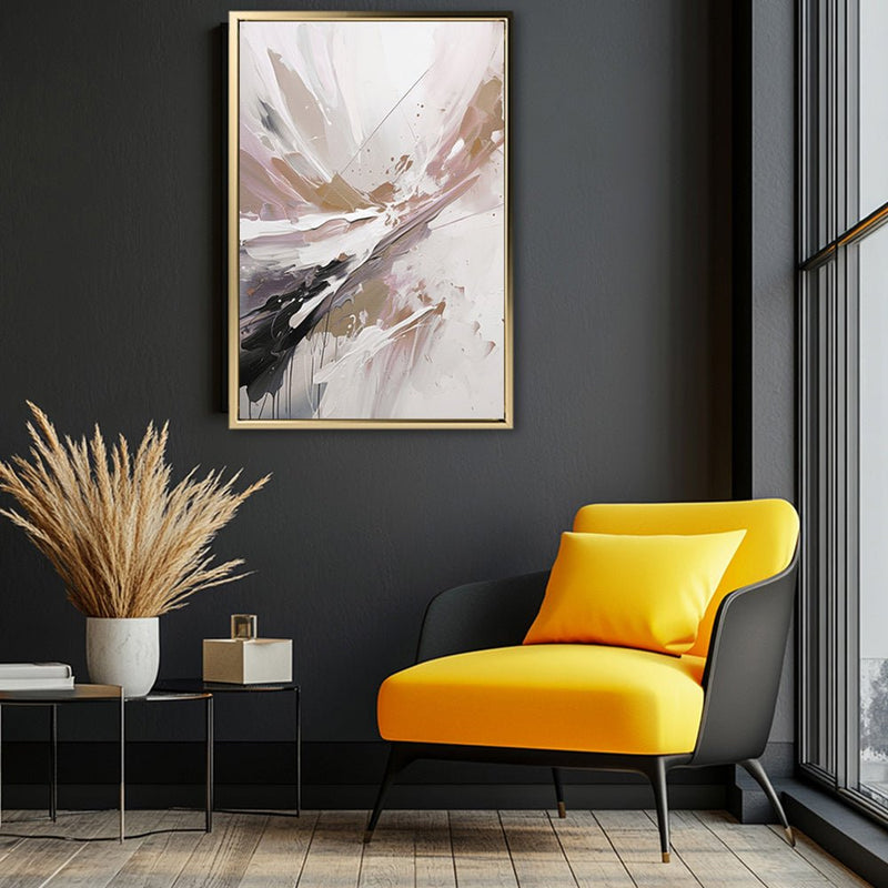 Canvas Wall Art Stretched Over Wooden Frame with Floating Frame and Brown Stain Painting CV4136 - Al Rugaib Furniture