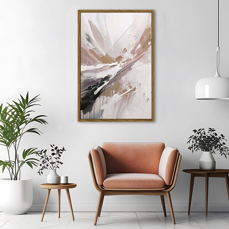 Canvas Wall Art Stretched Over Wooden Frame with Floating Frame and Brown Stain Painting CV4136 - Al Rugaib Furniture