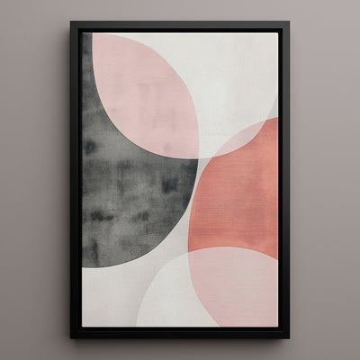 Canvas Wall Art Stretched Over Wooden Frame with Floating Frame and Circles Abstract Painting CV4139 - Al Rugaib Furniture