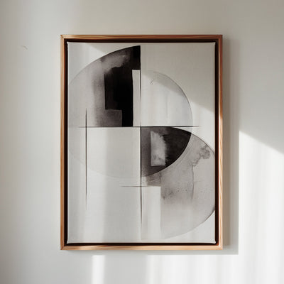 Canvas Wall Art Stretched Over Wooden Frame with Floating Frame and Circles Painting CV4138 - Al Rugaib Furniture