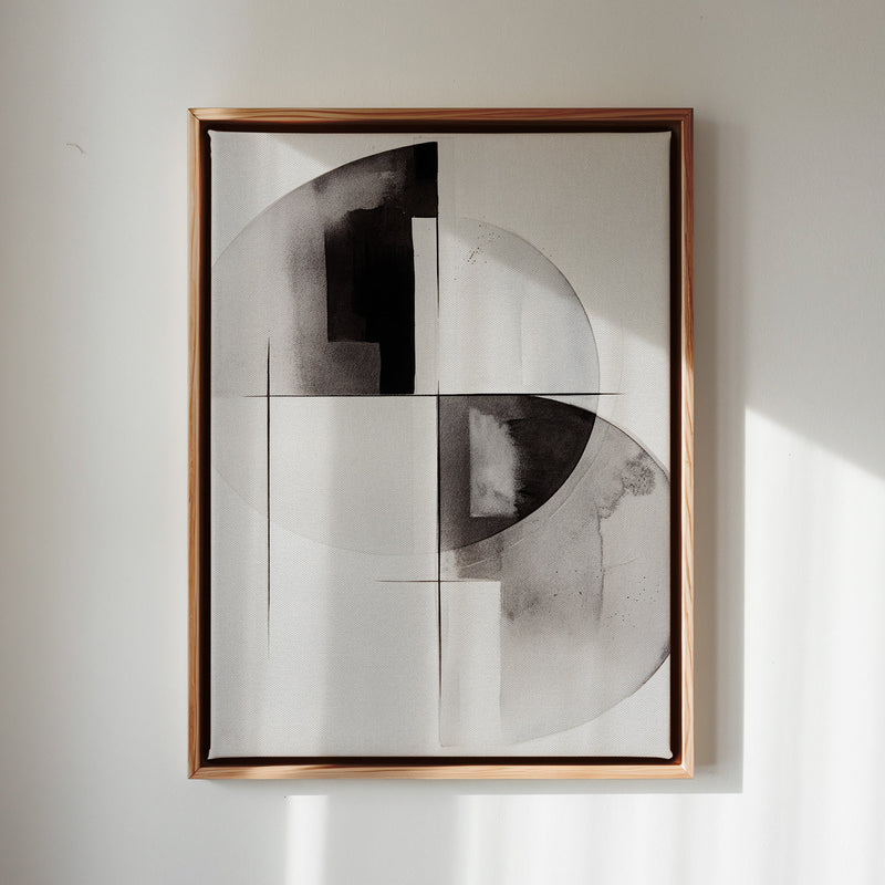 Canvas Wall Art Stretched Over Wooden Frame with Floating Frame and Circles Painting CV4138 - Al Rugaib Furniture