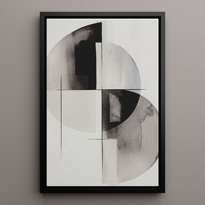 Canvas Wall Art Stretched Over Wooden Frame with Floating Frame and Circles Painting CV4138 - Al Rugaib Furniture