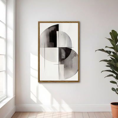 Canvas Wall Art Stretched Over Wooden Frame with Floating Frame and Circles Painting CV4138 - Al Rugaib Furniture