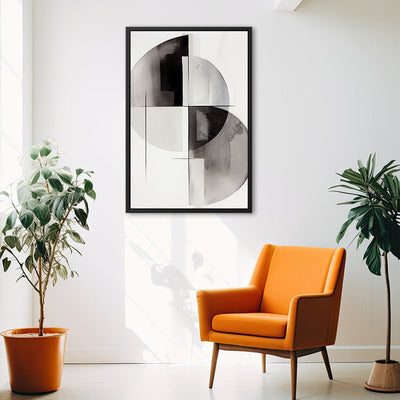 Canvas Wall Art Stretched Over Wooden Frame with Floating Frame and Circles Painting CV4138 - Al Rugaib Furniture