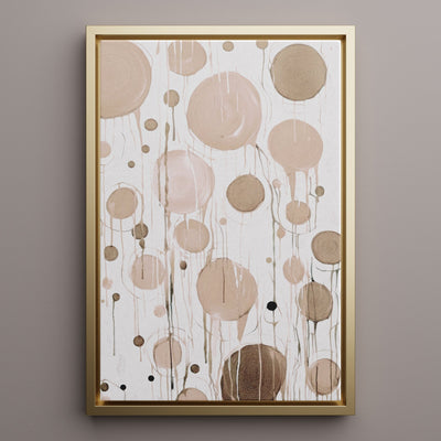 Canvas Wall Art Stretched Over Wooden Frame with Floating Frame and Circles Painting CV4140 - Al Rugaib Furniture