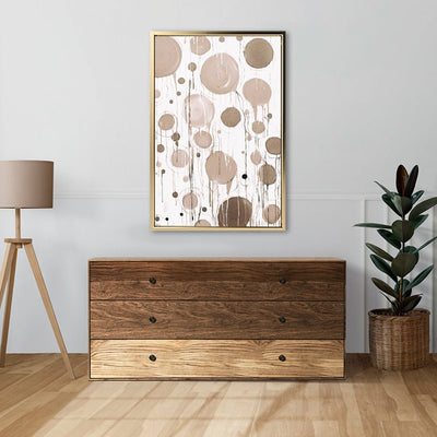Canvas Wall Art Stretched Over Wooden Frame with Floating Frame and Circles Painting CV4140 - Al Rugaib Furniture