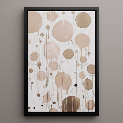Canvas Wall Art Stretched Over Wooden Frame with Floating Frame and Circles Painting CV4140 - Al Rugaib Furniture