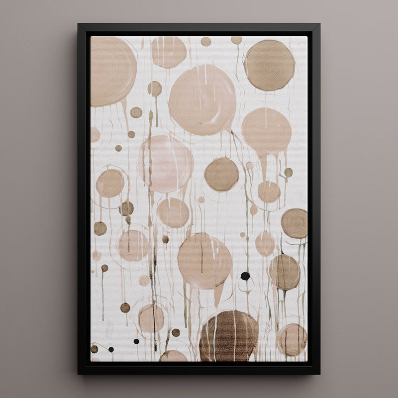 Canvas Wall Art Stretched Over Wooden Frame with Floating Frame and Circles Painting CV4140 - Al Rugaib Furniture