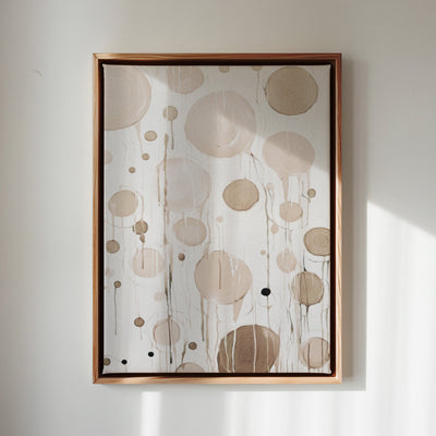 Canvas Wall Art Stretched Over Wooden Frame with Floating Frame and Circles Painting CV4140 - Al Rugaib Furniture