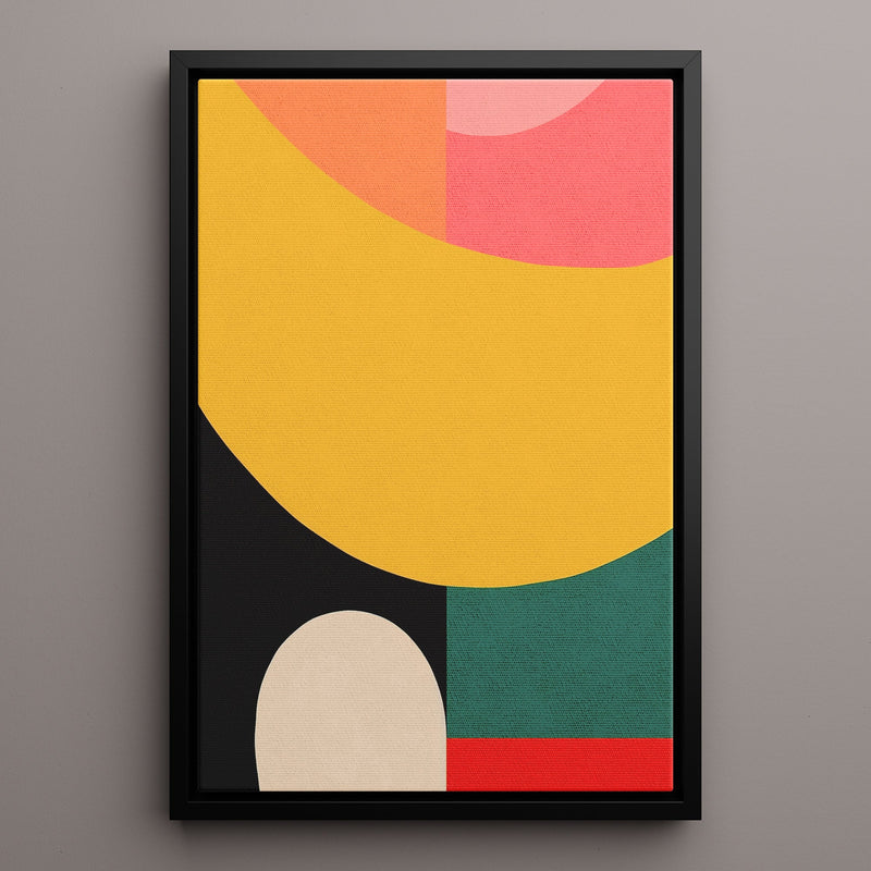 Canvas Wall Art Stretched Over Wooden Frame with Floating Frame and Colourful Abstract Painting CV4141 - Al Rugaib Furniture