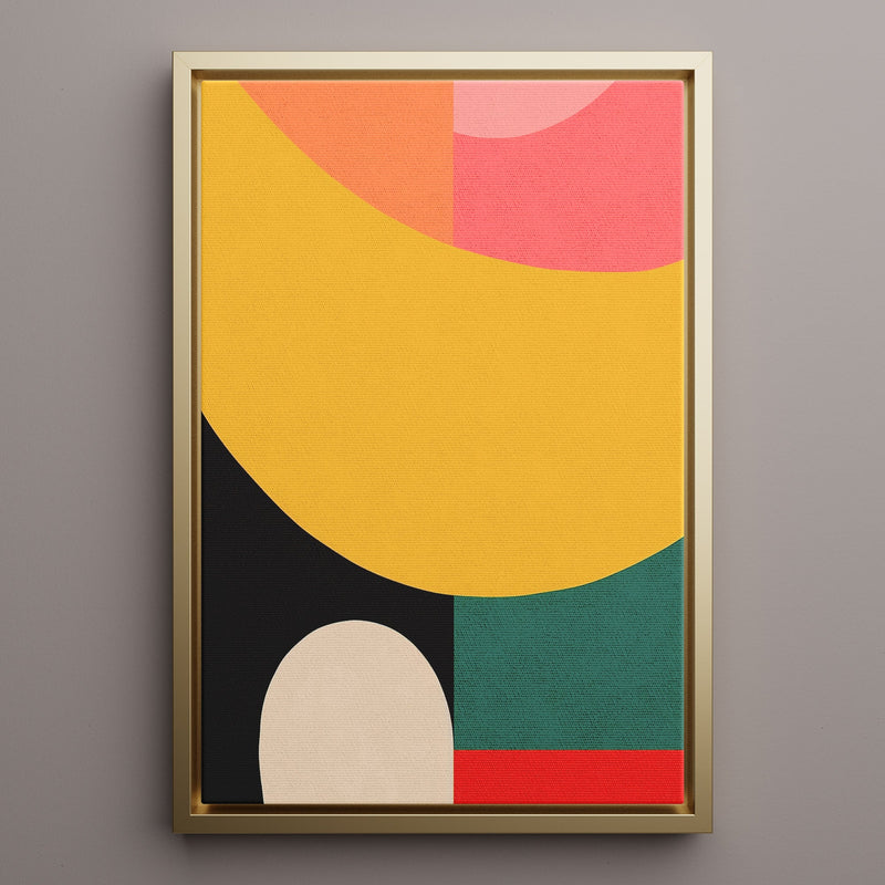 Canvas Wall Art Stretched Over Wooden Frame with Floating Frame and Colourful Abstract Painting CV4141 - Al Rugaib Furniture