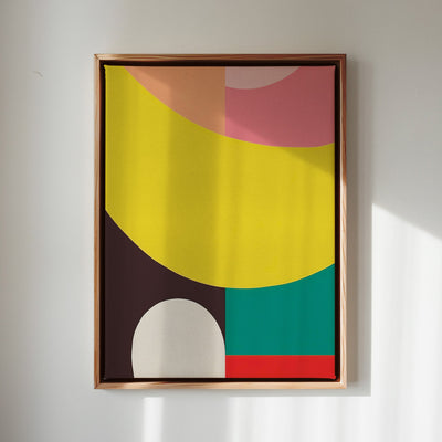 Canvas Wall Art Stretched Over Wooden Frame with Floating Frame and Colourful Abstract Painting CV4141 - Al Rugaib Furniture