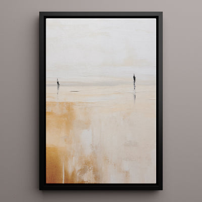 Canvas Wall Art Stretched Over Wooden Frame with Floating Frame and Couple On Lake Painting CV4145 - Al Rugaib Furniture