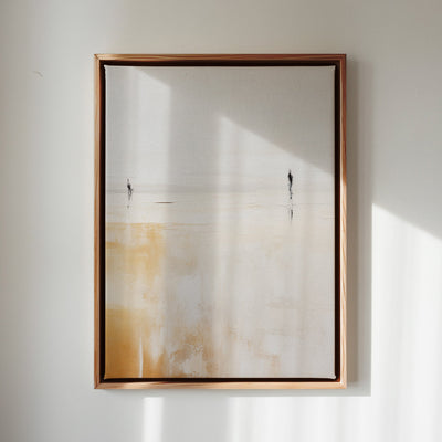 Canvas Wall Art Stretched Over Wooden Frame with Floating Frame and Couple On Lake Painting CV4145 - Al Rugaib Furniture