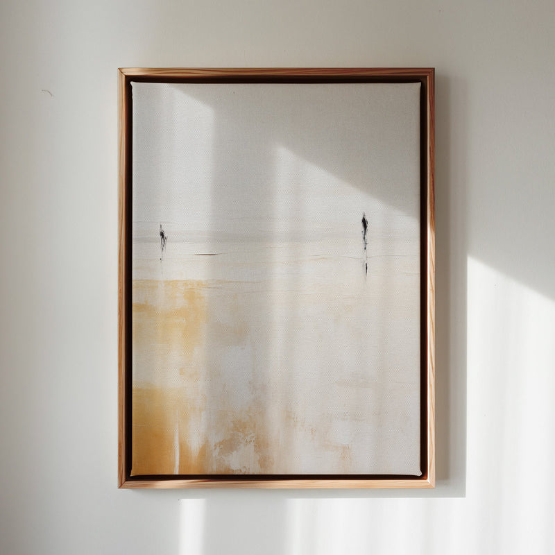 Canvas Wall Art Stretched Over Wooden Frame with Floating Frame and Couple On Lake Painting CV4145 - Al Rugaib Furniture