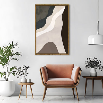 Canvas Wall Art Stretched Over Wooden Frame with Floating Frame and Cross Road Abstract Painting CV4146 - Al Rugaib Furniture