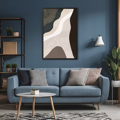 Canvas Wall Art Stretched Over Wooden Frame with Floating Frame and Cross Road Abstract Painting CV4146 - Al Rugaib Furniture