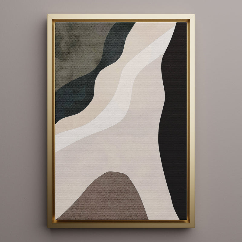 Canvas Wall Art Stretched Over Wooden Frame with Floating Frame and Cross Road Abstract Painting CV4146 - Al Rugaib Furniture