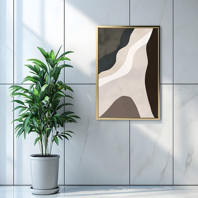 Canvas Wall Art Stretched Over Wooden Frame with Floating Frame and Cross Road Abstract Painting CV4146 - Al Rugaib Furniture