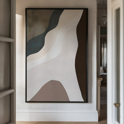 Canvas Wall Art Stretched Over Wooden Frame with Floating Frame and Cross Road Abstract Painting CV4146 - Al Rugaib Furniture