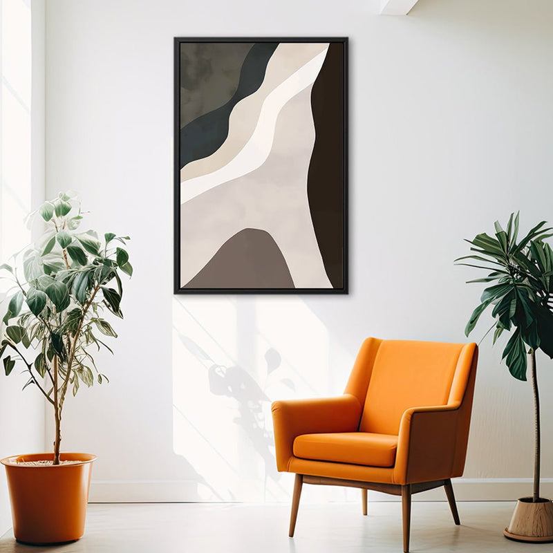 Canvas Wall Art Stretched Over Wooden Frame with Floating Frame and Cross Road Abstract Painting CV4146 - Al Rugaib Furniture