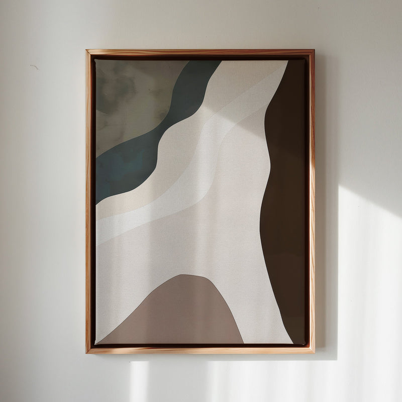 Canvas Wall Art Stretched Over Wooden Frame with Floating Frame and Cross Road Abstract Painting CV4146 - Al Rugaib Furniture