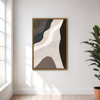 Canvas Wall Art Stretched Over Wooden Frame with Floating Frame and Cross Road Abstract Painting CV4146 - Al Rugaib Furniture