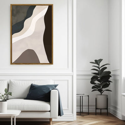 Canvas Wall Art Stretched Over Wooden Frame with Floating Frame and Cross Road Abstract Painting CV4146 - Al Rugaib Furniture