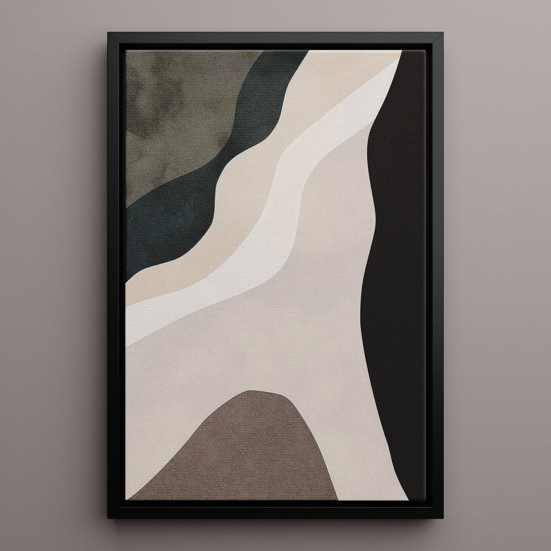 Canvas Wall Art Stretched Over Wooden Frame with Floating Frame and Cross Road Abstract Painting CV4146 - Al Rugaib Furniture