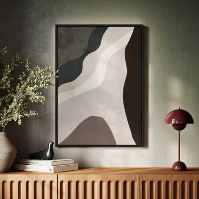 Canvas Wall Art Stretched Over Wooden Frame with Floating Frame and Cross Road Abstract Painting CV4146 - Al Rugaib Furniture