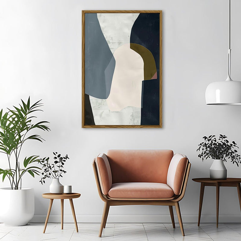 Canvas Wall Art Stretched Over Wooden Frame with Floating Frame and Dark Side Abstract Painting CV4147 - Al Rugaib Furniture