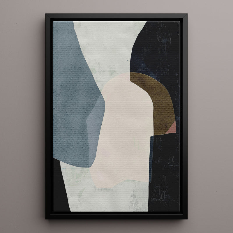 Canvas Wall Art Stretched Over Wooden Frame with Floating Frame and Dark Side Abstract Painting CV4147 - Al Rugaib Furniture