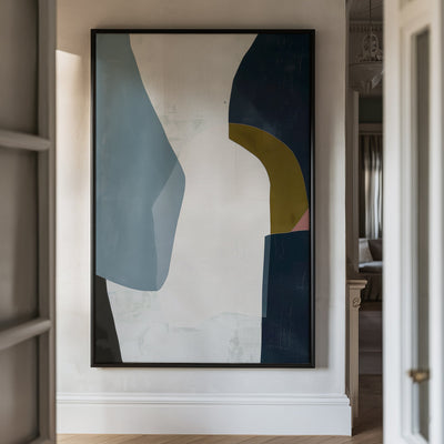 Canvas Wall Art Stretched Over Wooden Frame with Floating Frame and Dark Side Abstract Painting CV4147 - Al Rugaib Furniture