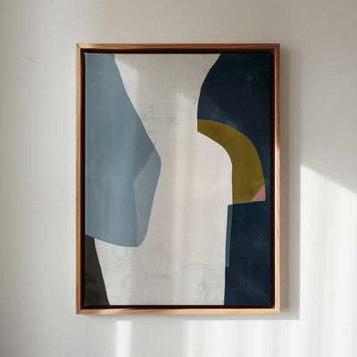 Canvas Wall Art Stretched Over Wooden Frame with Floating Frame and Dark Side Abstract Painting CV4147 - Al Rugaib Furniture