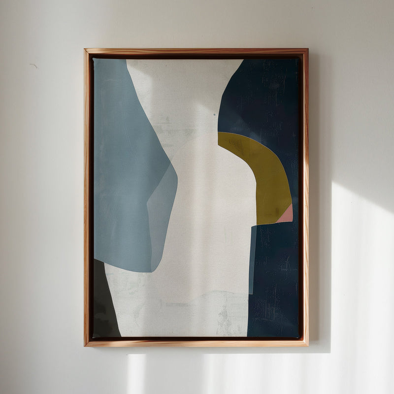 Canvas Wall Art Stretched Over Wooden Frame with Floating Frame and Dark Side Abstract Painting CV4147 - Al Rugaib Furniture