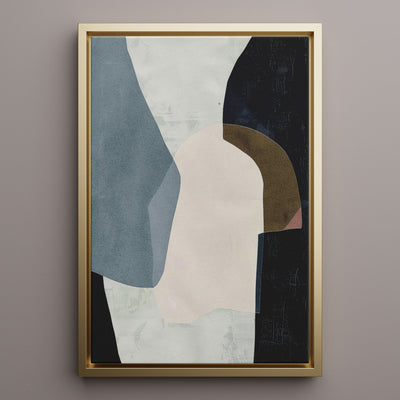 Canvas Wall Art Stretched Over Wooden Frame with Floating Frame and Dark Side Abstract Painting CV4147 - Al Rugaib Furniture