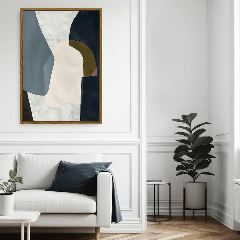 Canvas Wall Art Stretched Over Wooden Frame with Floating Frame and Dark Side Abstract Painting CV4147 - Al Rugaib Furniture