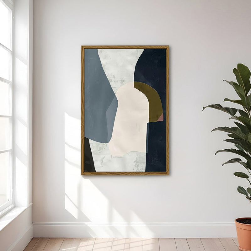 Canvas Wall Art Stretched Over Wooden Frame with Floating Frame and Dark Side Abstract Painting CV4147 - Al Rugaib Furniture