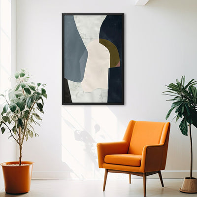 Canvas Wall Art Stretched Over Wooden Frame with Floating Frame and Dark Side Abstract Painting CV4147 - Al Rugaib Furniture