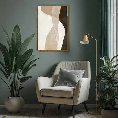 Canvas Wall Art Stretched Over Wooden Frame with Floating Frame and Desert Abstract Painting CV4148 - Al Rugaib Furniture
