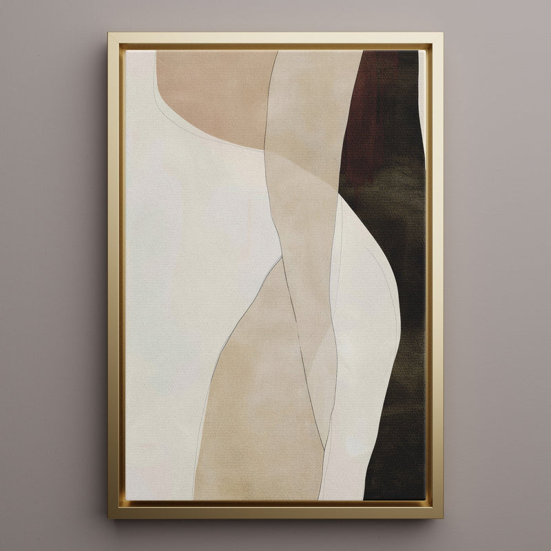 Canvas Wall Art Stretched Over Wooden Frame with Floating Frame and Desert Abstract Painting CV4148 - Al Rugaib Furniture