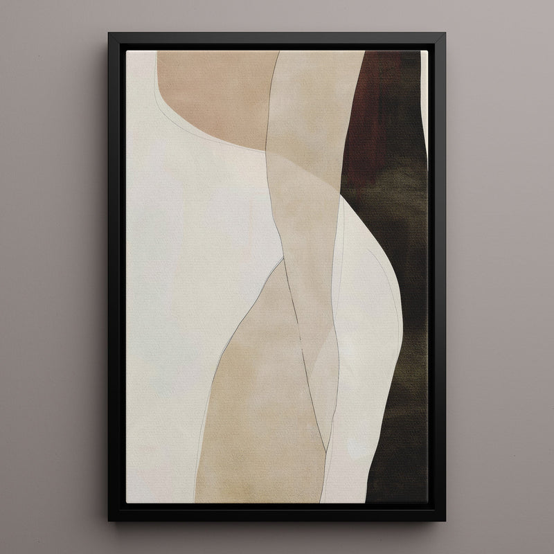 Canvas Wall Art Stretched Over Wooden Frame with Floating Frame and Desert Abstract Painting CV4148 - Al Rugaib Furniture