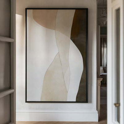 Canvas Wall Art Stretched Over Wooden Frame with Floating Frame and Desert Abstract Painting CV4148 - Al Rugaib Furniture