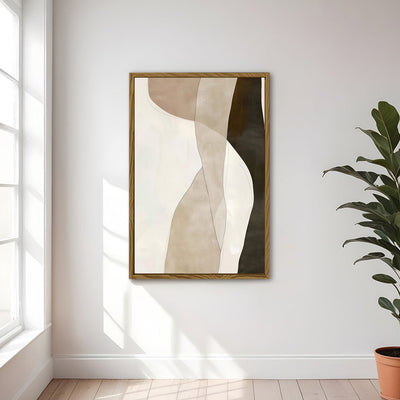 Canvas Wall Art Stretched Over Wooden Frame with Floating Frame and Desert Abstract Painting CV4148 - Al Rugaib Furniture