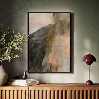 Canvas Wall Art Stretched Over Wooden Frame with Floating Frame and Dust Abstract Painting CV4149 - Al Rugaib Furniture