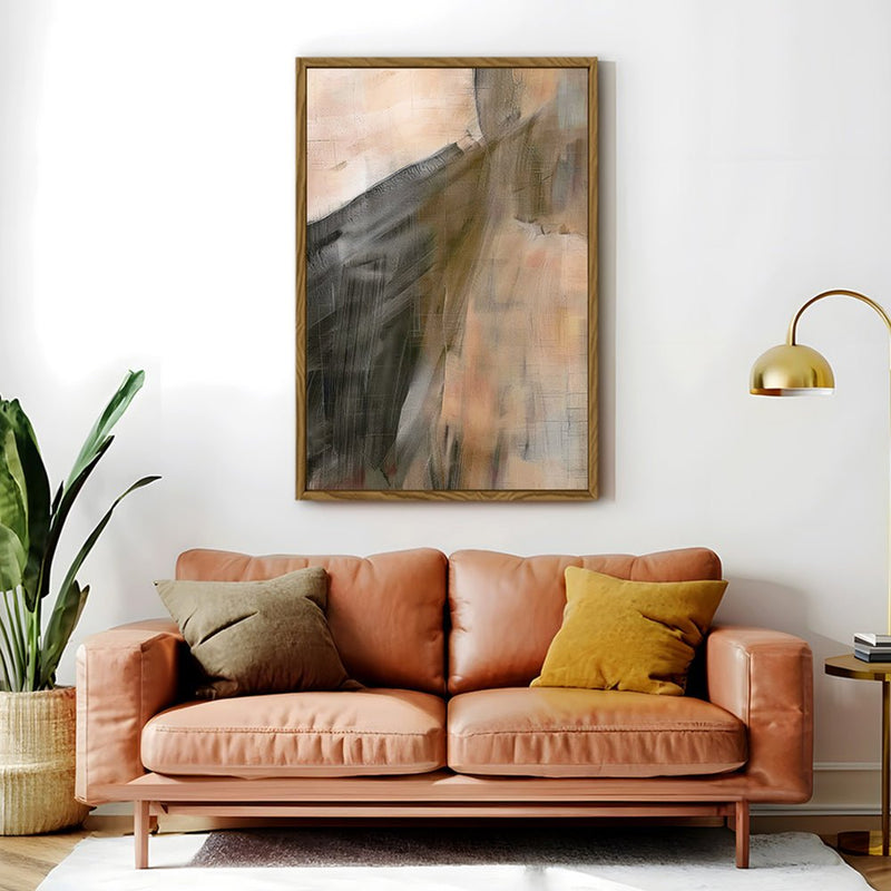 Canvas Wall Art Stretched Over Wooden Frame with Floating Frame and Dust Abstract Painting CV4149 - Al Rugaib Furniture