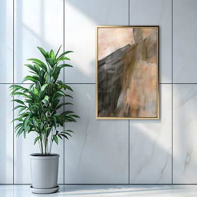 Canvas Wall Art Stretched Over Wooden Frame with Floating Frame and Dust Abstract Painting CV4149 - Al Rugaib Furniture