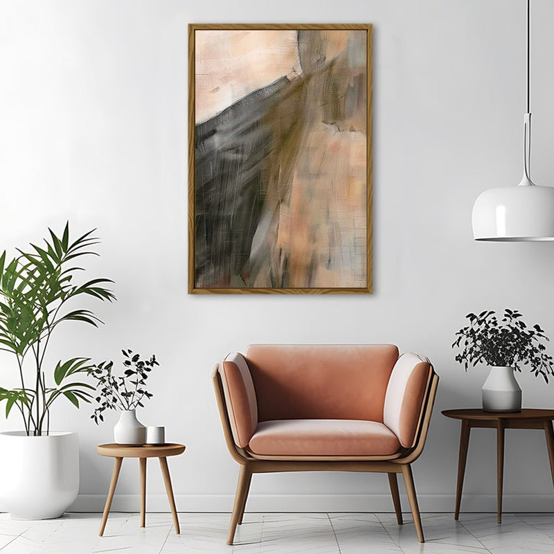 Canvas Wall Art Stretched Over Wooden Frame with Floating Frame and Dust Abstract Painting CV4149 - Al Rugaib Furniture