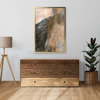 Canvas Wall Art Stretched Over Wooden Frame with Floating Frame and Dust Abstract Painting CV4149 - Al Rugaib Furniture