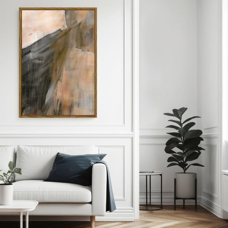 Canvas Wall Art Stretched Over Wooden Frame with Floating Frame and Dust Abstract Painting CV4149 - Al Rugaib Furniture